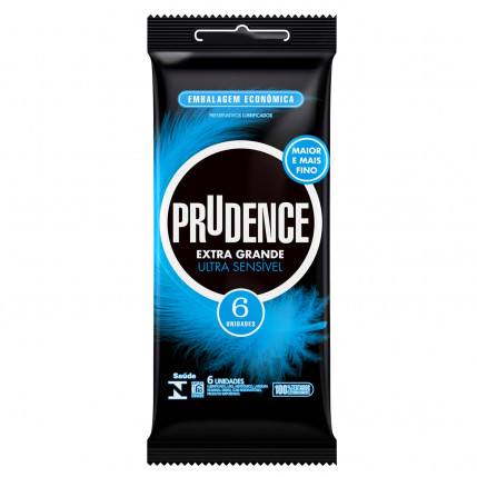 Preservativo Prudence Extra Grande e Ultra Sensível - 6 Unidades