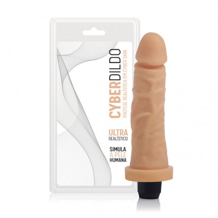 Prótese em Cyber Skin - Friday - 17x3,5 cm com Vibrador Multivelocidade a Prova d´água - Cod.: CYB037