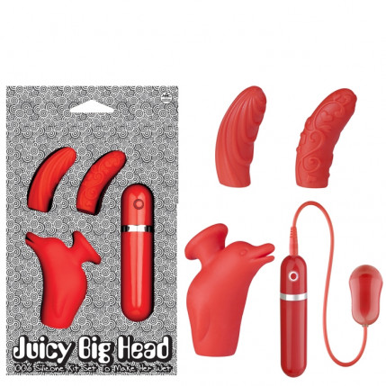 Kit cápsula 10 velocidades e estimuladores clitorianos - JUICY BIG HEAD - NANMA