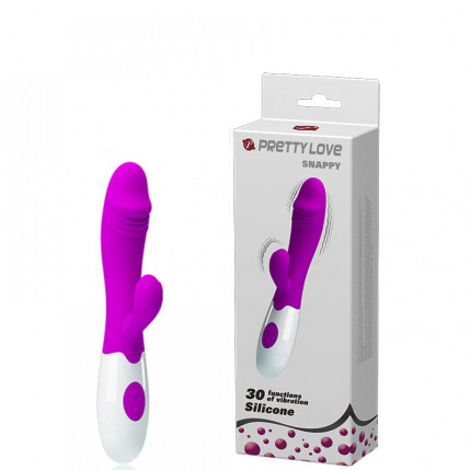 Vibrador com Estimulador Clitoriano e 30 Modos de Vibração – PRETTY LOVE SNAPPY - 1779