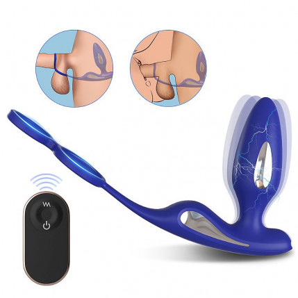 Plug Anal e Anel Peniano com Controle Remoto - S-Hande - 4969