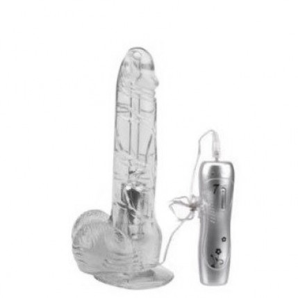 Pênis Escroto Vibrador Transparente