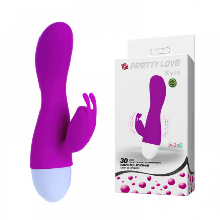 Vibrador Recarregável Ponto G com Estimulador Clitoriano e 30 Modos de Vibração - PRETTY LOVE KYLE