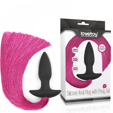 Plug Anal com Cauda Longa - LOVETOY SILICONE ANAL PLUG WITH PONY TAIL