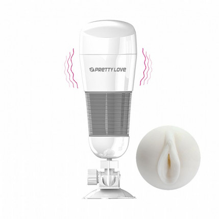 Vagina Lanterna em Cyberskin com Vibro e Ventosa - Pretty Love - 239