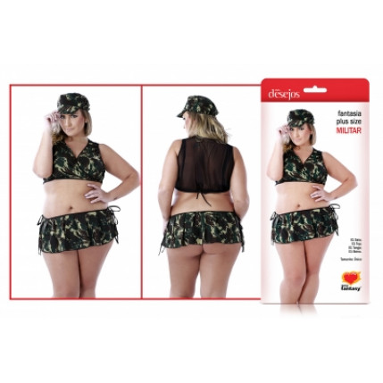 Fantasia Plus Size - Militar