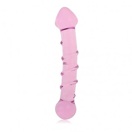 Plug Anal em Vidro com Relevo Espiral Transparente  - 2774