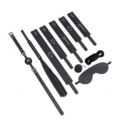 Kit com 8 Sado Erótico - Bandage BDSM - Preto - 3946
