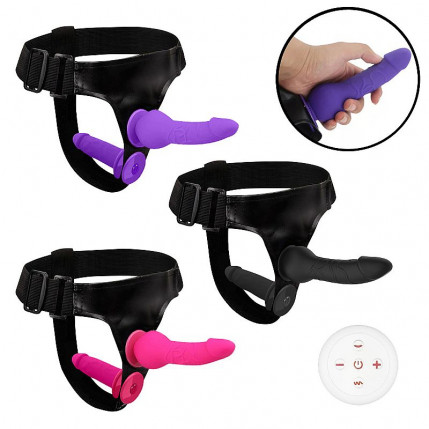 Cinta Peniana com Dildo Silicone Duplo Recarregável - 7823