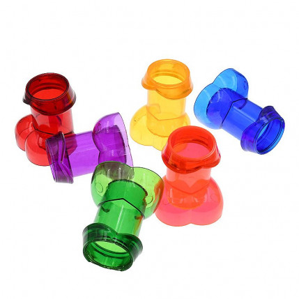 kit com 6 Copos de Shot - Formato de Pênis - 6100