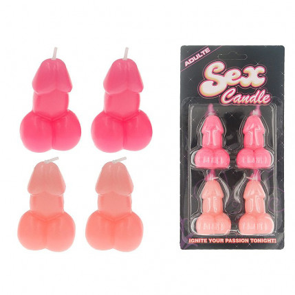 kit com 4 Velas em Formato de Pênis - Sex Candle - 6102