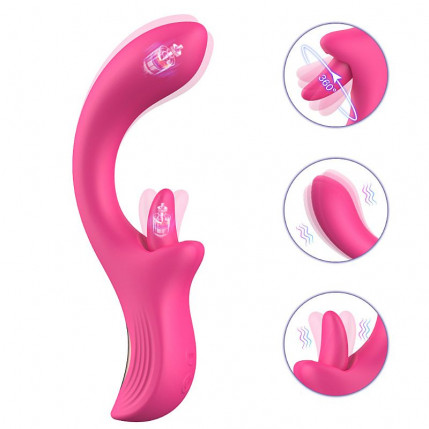 Vibrador de Ponto G e Clitóris com Estimulação com Língua 360 - Nora - 7766