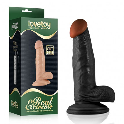 Pênis Real Extreme Preto - 16 x 4 cm - Lovetoy - 346