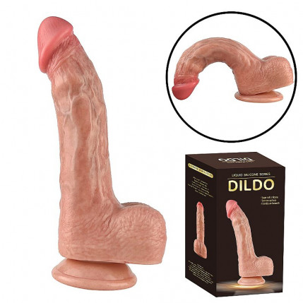Pênis Realístico com Ventosa - Silicone Líquido - 20,0 x 4,2 cm - 8447