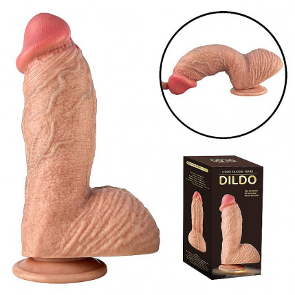 Pênis Realístico com Ventosa - Silicone Líquido - 22,5 x 6,2cm - 8445