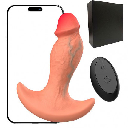 Pênis com Vibração e Rotação Controle Remoto e Via App - 12,0 X 3,5 cm - 8458