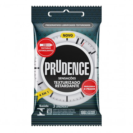 Preservativos Sensações Texturizado Retardante 03 Unidades Prudence - 4852
