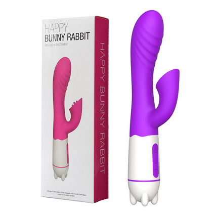 Vibrador RecarregávelTongue Happy Rabbit Purple - 36 Modos de Vibração - 5469