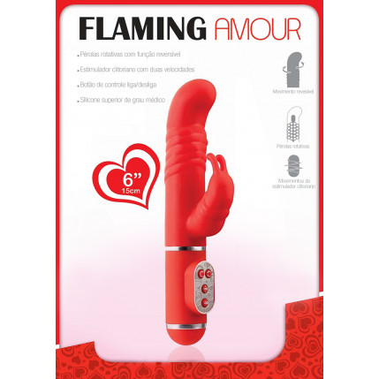 Vibrador ponto G com pérolas internas - FLAMING AMOUR - NANMA