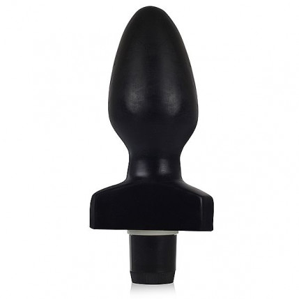 Plug Grande - 12 x 6 cm na cor preto - com vibrador multivelocidade