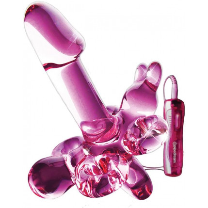 Penetrador Cristal Pipedream Icicles No. 34 10 funções mãos livres Strap-On - 546