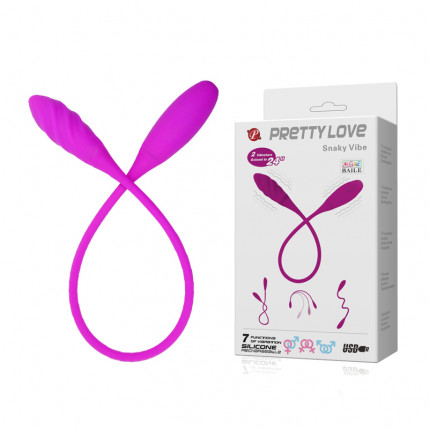 Vibrador Duplo Flexível com 7 Modos de Vibração - PRETTY LOVE SNAKY VIBE - ES002