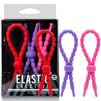 Kit anéis penianos coloridos em silicone - ELASTIC ERECTION -NANMA