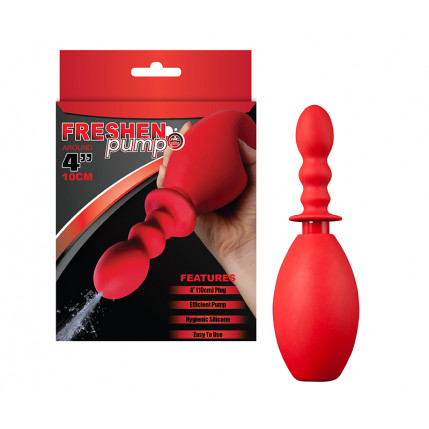 Ducha Higiênica Em Silicone Vermelho Com Haste de 13cm Plug - 7073