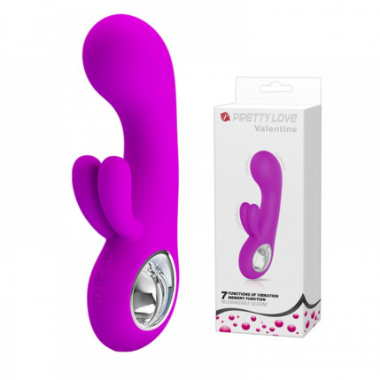 Vibrador com Estimulador Clitoriano Duplo e 30 Modos de Vibração - PRETTY LOVE VALENTINE - 994