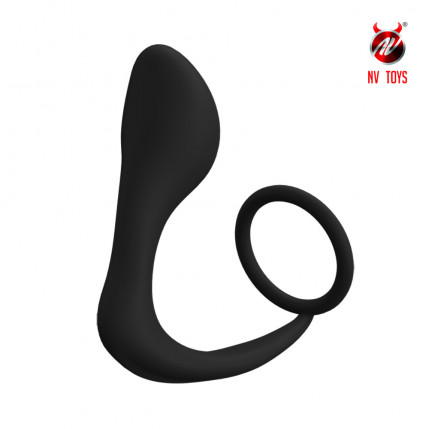 Anel Peniano Silicone com Plug Anal Estimulação da Próstata - 1054