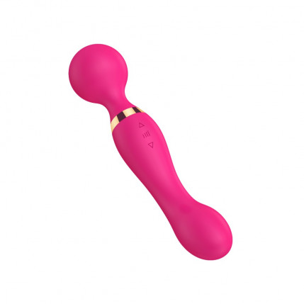 Vibrador Silicone Varinha Mágica Dupla Estimulação Recarregável - 1062