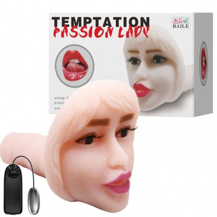 Masturbador Rosto Realístico Feminino com Túnel de Penetração Texturizado – TEMPTATION PASSION LADY - 2460