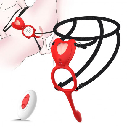 Cinta Vibratória 2 em 1 - Com Estimulador Anal e com Controle Remoto - Janice - 7568