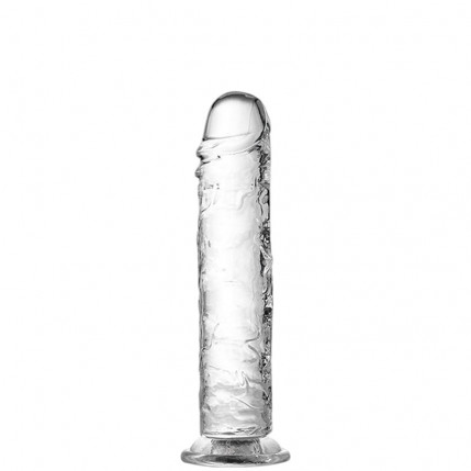 Pênis Realístico Ventosa Glande e Veias Salientes 27 x 5,5 Cm -TRANSPICUOUS DILDO - 1872