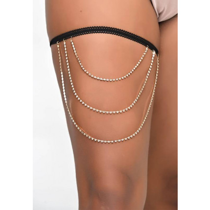 Perséx com Correntes de Strass - Jóia de Corpo - Bodychain - 7602