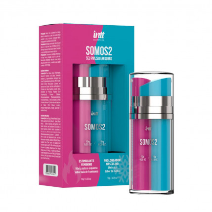 Somos2 Gel Excitante Feminino Vibra Pulsa E Esquenta 10g E Gel Prolongador Masculino Esfria 10g Intt - 475