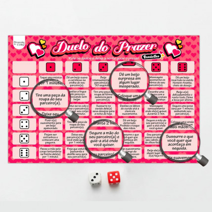 Jogo Duelo Do Prazer Romântico - Tabuleiro e Dados - 8473