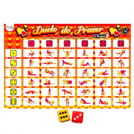 Jogo Duelo Do Prazer 36 Posições - Tabuleiro e Dados - 8453