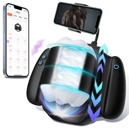 Masturbador Vai e Vem Recarregável com Suporte para Celular e Com Controle Remoto via APP - NV TOYS - 8420