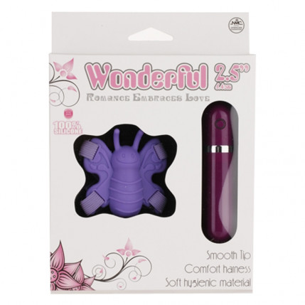 Estimulador clitoriano butterfly com cinta e 10 velocidades - WONDERFUL - NANMA