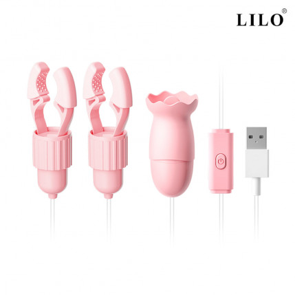 Prendedores de Mamilos de Pressão com Cápsula vibratória e Com mais um estimulador USB - YOUVIBE - 605