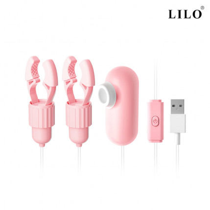 Prendedores de Mamilos de Pressão com Cápsula vibratória e Com mais um estimulador USB - YOUVIBE - 604