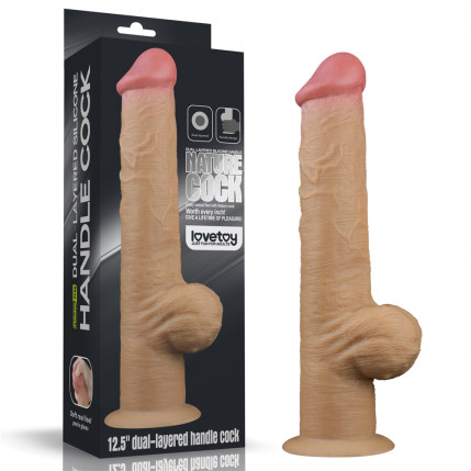 Pênis com Base 32,8x5,5 cm - Dual Layered Handle Cock - Lovetoy - 4409