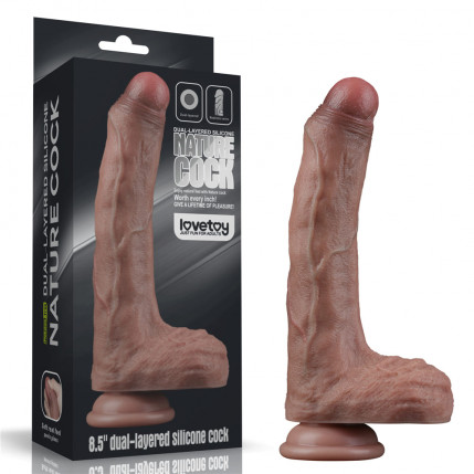 Pênis Dupla Densidade 22x4,2 cm Dual Layered Platinum Silicone Cock - 1813