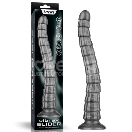 Vibrador flexível 36,8x5,3 cm com ventoza e 10 modos de vibração - 14.5" King Sized Vibrating Vibrax Slider - LOVETOY - 7833