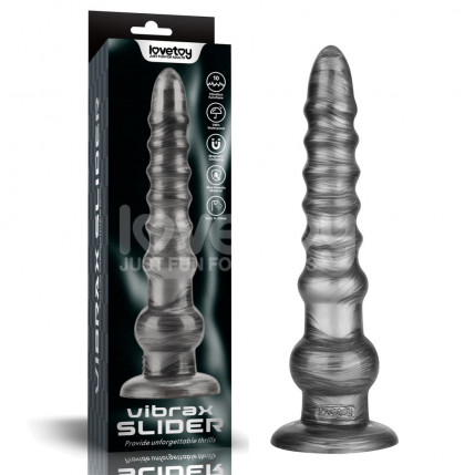 Vibrador flexível 32,3 x 7,3 cm com ventoza e 10 modos de vibração - 12.5" King Sized Vibrating Vibrax Slider - LOVETOY - 7832