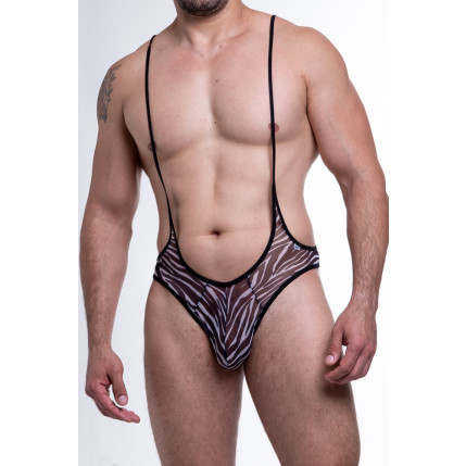 Body Masculino em Tule Zebra - 2751