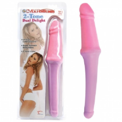 Penis cyber Skin duplo lilas e rosa dual delight